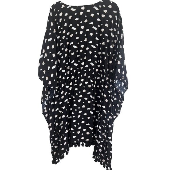 Cacique Dress 26 Black Swim Coverup Animal Print Twee Neutral Minimalist Retro - Picture 4 of 12